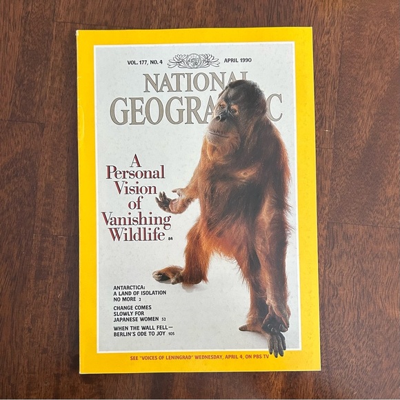 Vintage National Geographic Magazine April 1990 Vol 177 No 4 Vanishing Wildlife - Picture 1 of 4